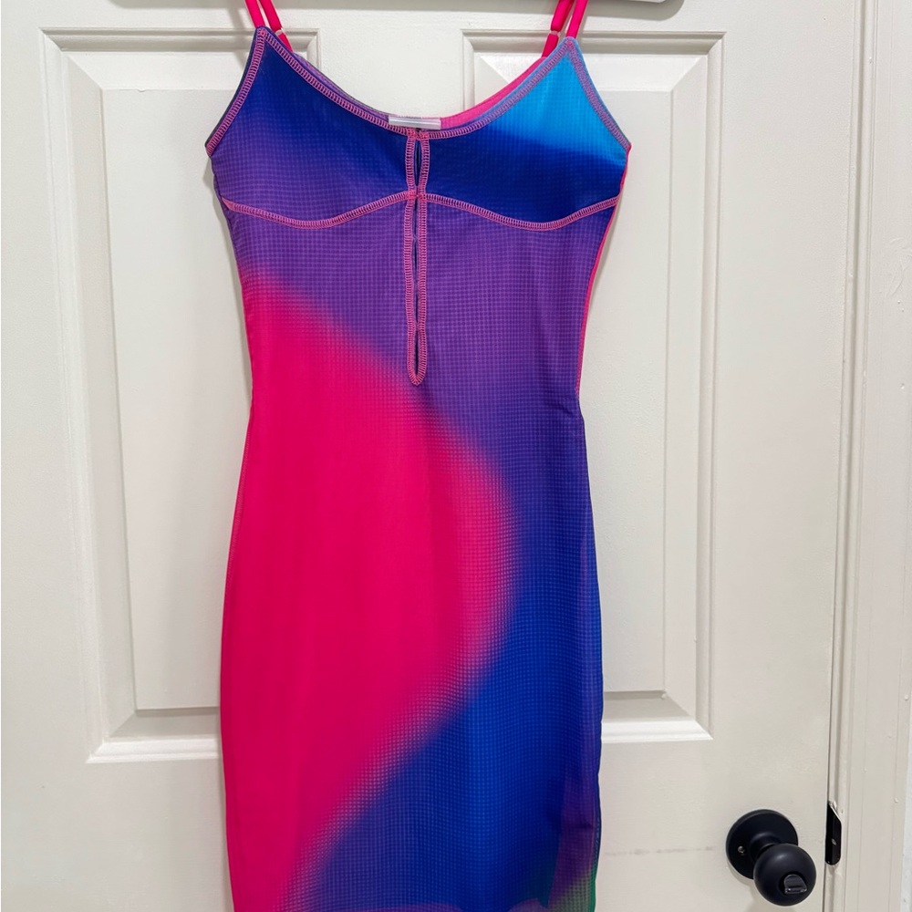 Urban Outfitters Pink and Blue Mini Dress like a New Size is M